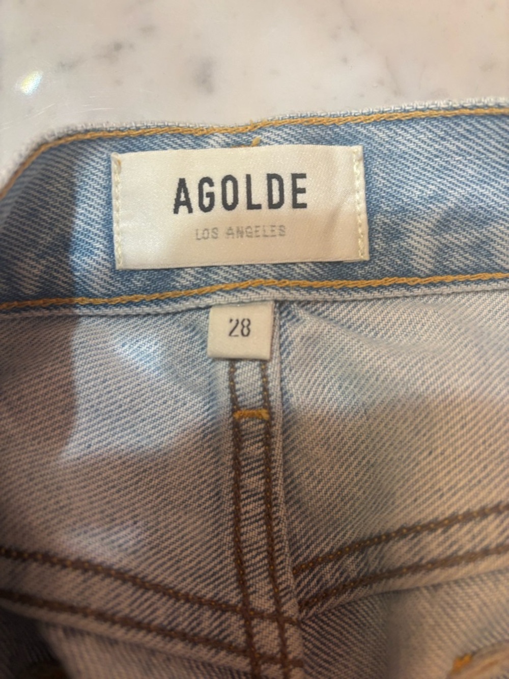 Agolde Light Blue Denim Jeans - Pale Blue Wash - Picture 2 of 4